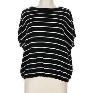 Max Studio Black and White Striped knit Top